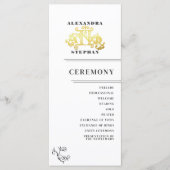 Luxury Romantic Flourish Calligraphy Wedding Gold Programmakaart (Voorkant)