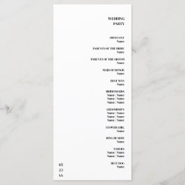 Luxury Romantic Flourish Calligraphy Wedding Gold Programmakaart