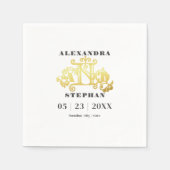 Luxury Romantic Flourish Calligraphy Wedding Gold Servet (Voorkant)