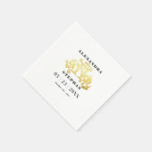 Luxury Romantic Flourish Calligraphy Wedding Gold Servet (Hoek)