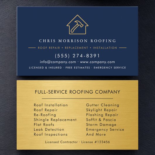 Luxury Roofing Roofer Company Business Card Visitekaartje