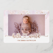 Luxury Roos Gold Baby Girl - Mededelingskaart