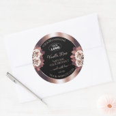 Luxury Roos Gold Black Floral Product Labels Logo (Envelop)