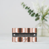 Luxury Roos Gold Black Sparging Diamonds Initialen Visitekaartje (Staand voorkant)