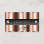 Luxury Roos Gold Black Sparging Diamonds Initialen Visitekaartje (Voorkant)