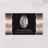 Luxury Roos Gold Black Squiggings Jewels met foto Visitekaartje (Voorkant)