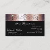 Luxury Roos Gold Black Squiggings Jewels met Logo Visitekaartje (Achterkant)