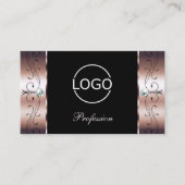 Luxury Roos Gold Black Squiggings Jewels met Logo Visitekaartje (Voorkant)