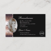 Luxury Roos Gold Black Squiggins Jewels Logo Foto Visitekaartje (Achterkant)