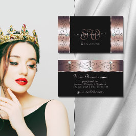 Luxury Roos Gold Black Squiggins Jewels Monogram Visitekaartje