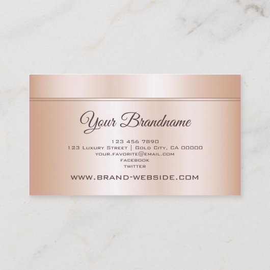 Luxury Roos Gold Effect Professional en Trendy Visitekaartje (Achterkant)