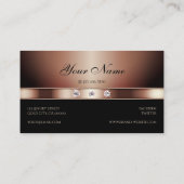 Luxury Roos Gold en Black met Shimmery Diamonds Visitekaartje (Achterkant)