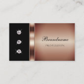 Luxury Roos Gold en Black met Shimmery Diamonds Visitekaartje (Voorkant)