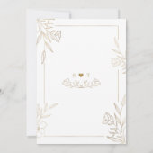 Luxury Roos Gold Flowers Lijst Wedding Kaart (Achterkant)