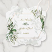 Luxury Roos Gold Geometric Greenery Wedding Bedankjes Labels (Achterkant)