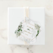 Luxury Roos Gold Geometric Greenery Wedding Bedankjes Labels (In situ)