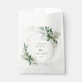 Luxury Roos Gold Geometric Greenery Wedding Bedankzakje