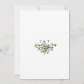 Luxury Roos Gold Geometric Greenery Wedding Kaart (Achterkant)