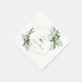 Luxury Roos Gold Geometric Greenery Wedding Servet (Hoek)