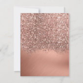 Luxury Roos Gold Glitter Confetti Metallic Wedding RSVP Kaartje (Achterkant)
