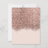 Luxury Roos Gold Pink Glitter Confetti Wedding RSVP Kaartje (Achterkant)