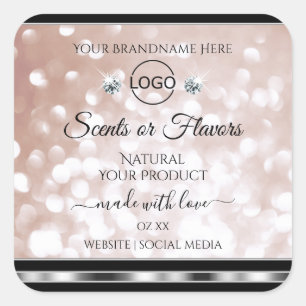 Luxury Roos Gold Shimmer Product Label Juwelen Log