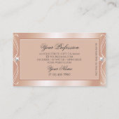 Luxury Roos Gold Sparkle Diamonds  Ornamenten Visitekaartje (Achterkant)