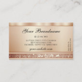 Luxury Roos Gold Sparkle Glitter Diamonds Elegant Visitekaartje (Achterkant)