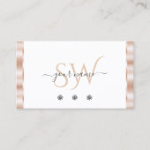 Luxury Roos Gold White Sparking Jewels Initialen Visitekaartje (Voorkant)