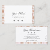 Luxury Roos Gold White Sparking Jewels Stylish Visitekaartje (Voorkant / Achterkant)