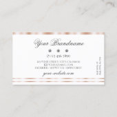 Luxury Roos Gold White Sparking Jewels Stylish Visitekaartje (Achterkant)