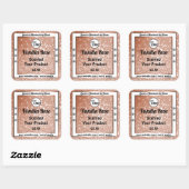 Luxury Rose Glitter Stars Product Labels Logo (Vel)