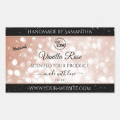 Luxury Rose Glitter Stars Product Labels Logo (Voorkant)