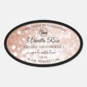 Luxury Rose Glitter Stars Product Labels Logo (Voorkant)