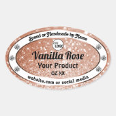 Luxury Rose Glitter Stars Product Labels Logo (Voorkant)