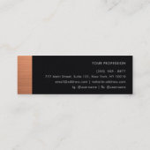 Luxury Rose Gold & Black Leather Monogram Mini Visitekaartje (Achterkant)