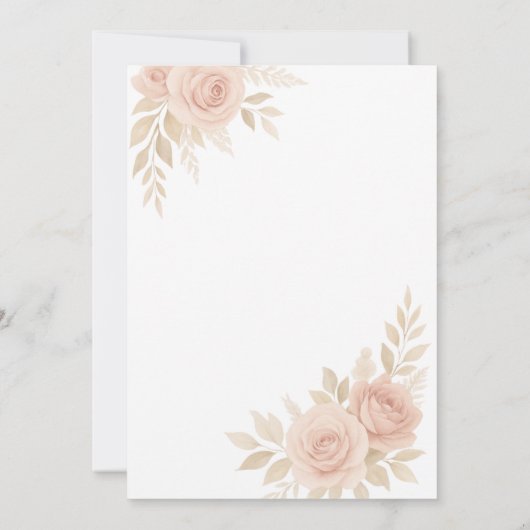 Luxury Rose Gold Blush Botanical Wedding Card Kaart (Achterkant)