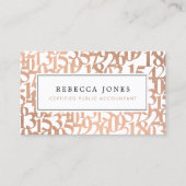 Luxury Rose Gold CPA Minimal Visitekaartje (Voorkant)