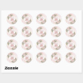 Luxury Rose Gold Floral Greenery 50th Birthday   Ronde Sticker (Vel)