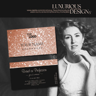 Luxury Rose Gold Glitter Luminous Stars add Logo Visitekaartje