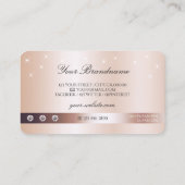 Luxury Rose Gold Glitter Sparkling Stars Monogram Visitekaartje (Achterkant)