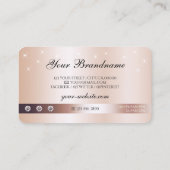 Luxury Rose Gold Glitter Sparkling Stars with Logo Visitekaartje (Achterkant)