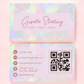 Luxury Rose Gold Opal QR Code Professional Visitekaartje