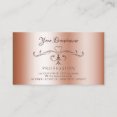 Luxury Rosegold Corner Borders en Initialen Visitekaartje (Achterkant)