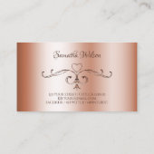 Luxury Rosegold  Corner Borders Ornamental Visitekaartje (Achterkant)