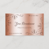 Luxury Rosegold  Corner Borders Ornamental Visitekaartje (Voorkant)