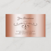Luxury Rosegolden Corner Borders Initialen Visitekaartje (Achterkant)