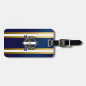 Luxury Royal Blue and White Monogram Bagagelabel (Voorkant horizontaal)