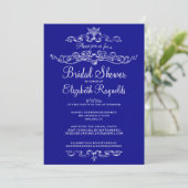 Luxury Royal Blue Bridal Shower-uitnodigingen Kaart (Staand voorkant)