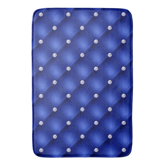 Luxury Royal Blue Diamond Tufted Pattern Badmat (Voorkant Verticaal)
